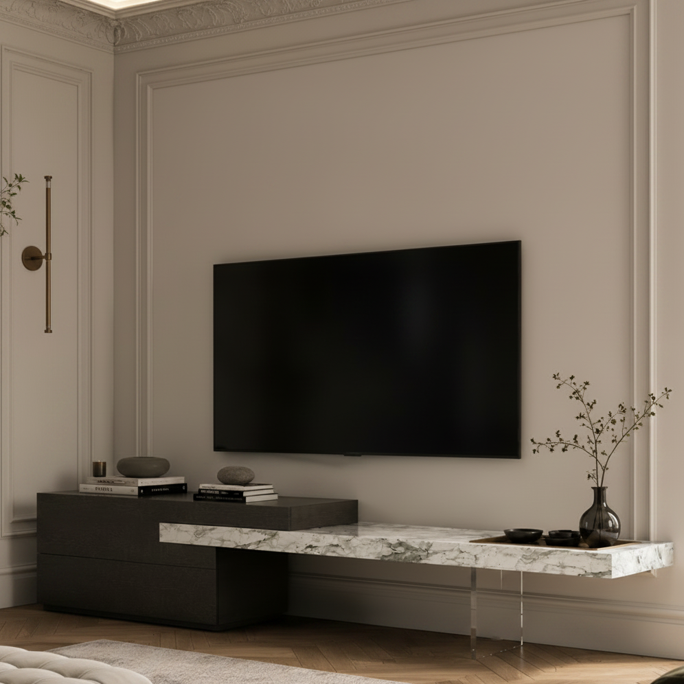 Hanover Marble & Wood TV Unit