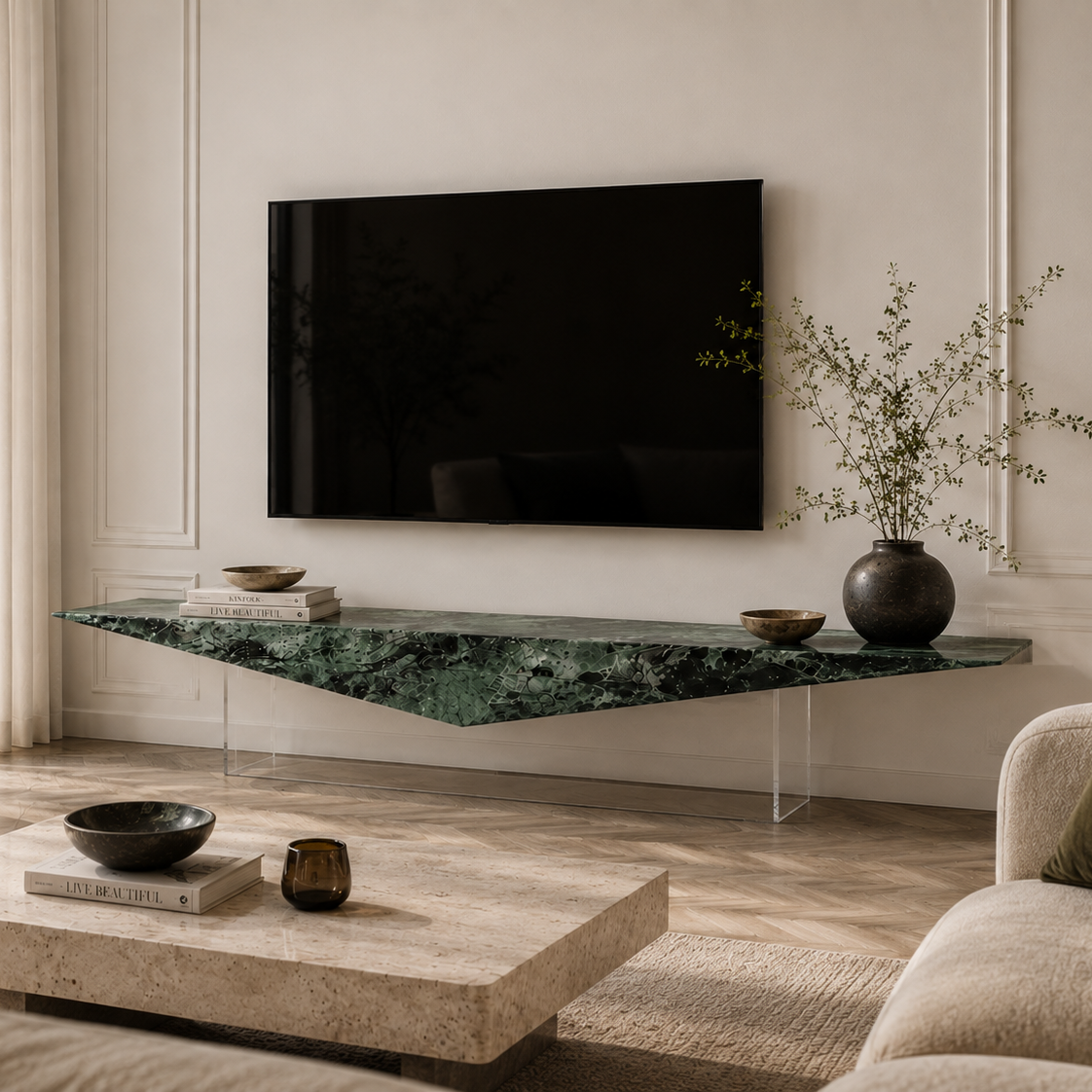 Marston Green Marble TV Unit