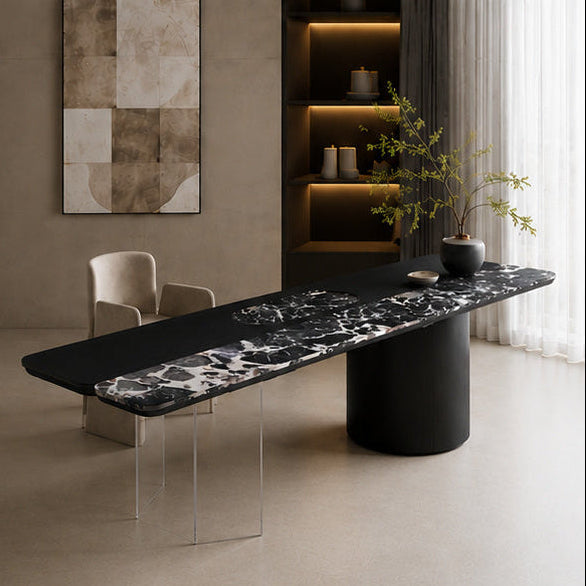 Arlington Marble & Wood Dining Table