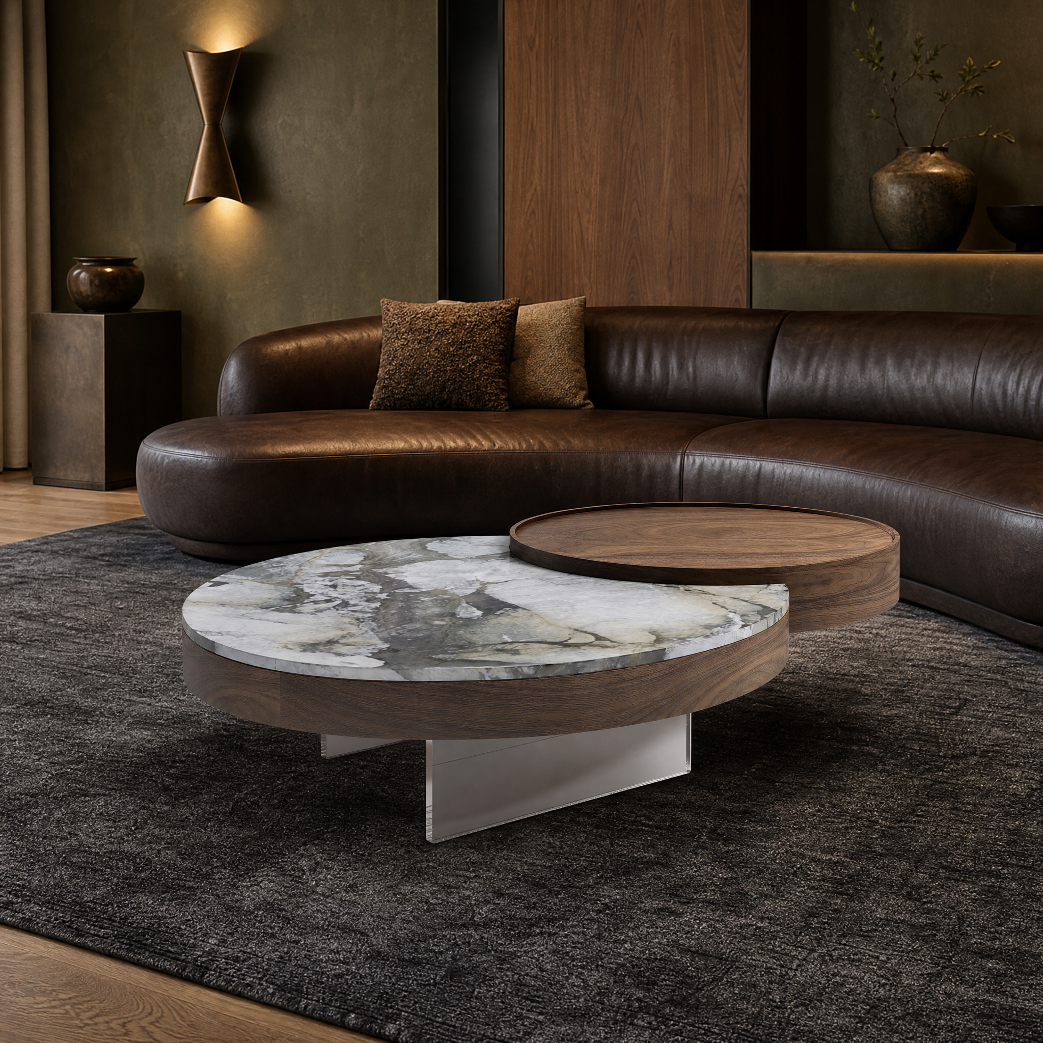 Ormond Marble & Wood Coffee Table