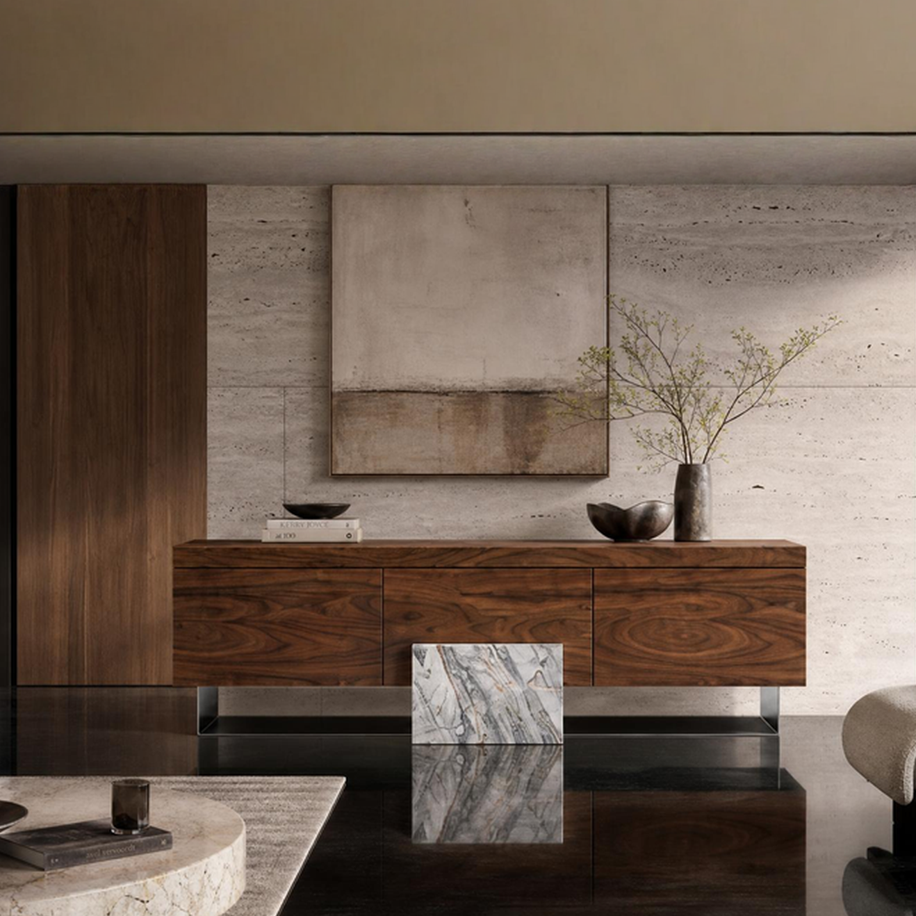 Tavistock Marble & Wood TV Unit