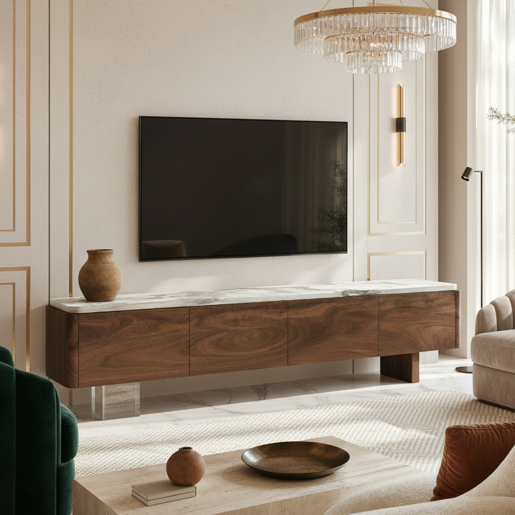 Onslow Marble & Wood TV Unit
