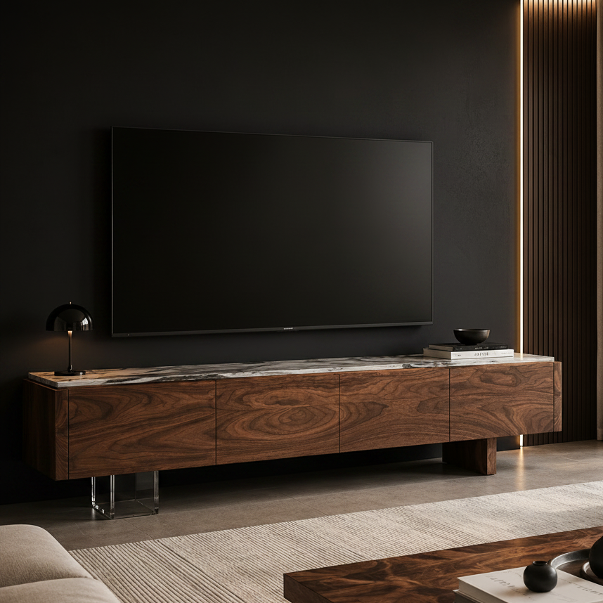 Onslow Marble & Wood TV Unit