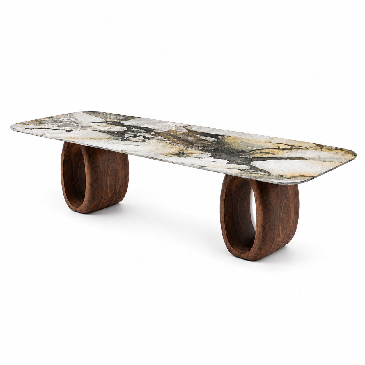 Audley Marble & Wood Dining Table