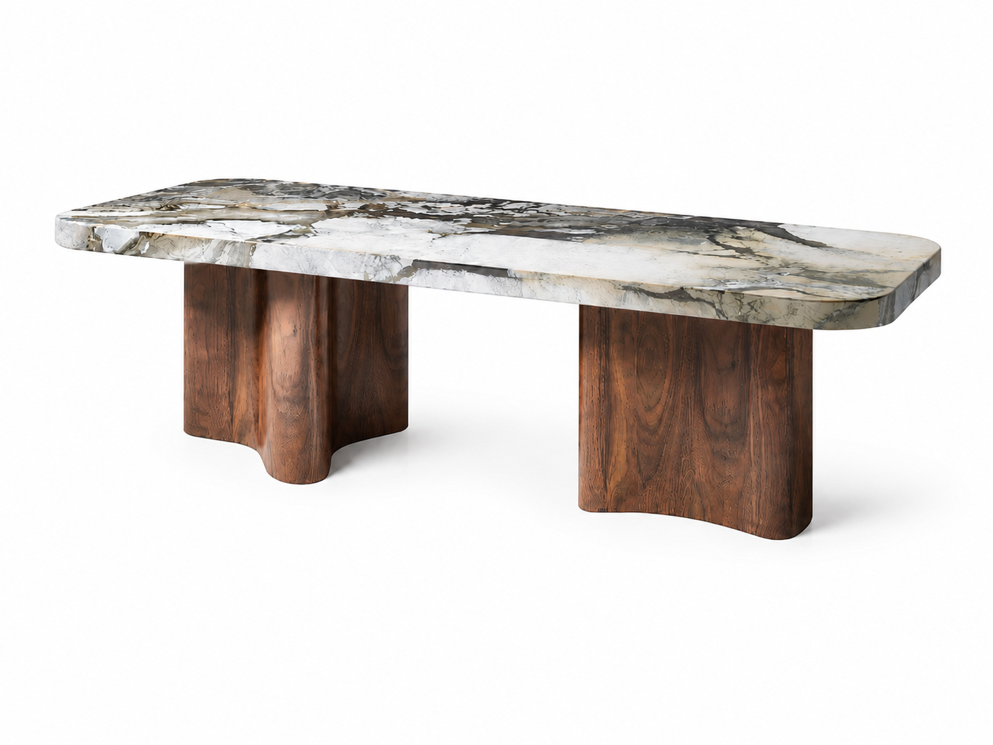 Belvedere Marble & Wood Dining Table