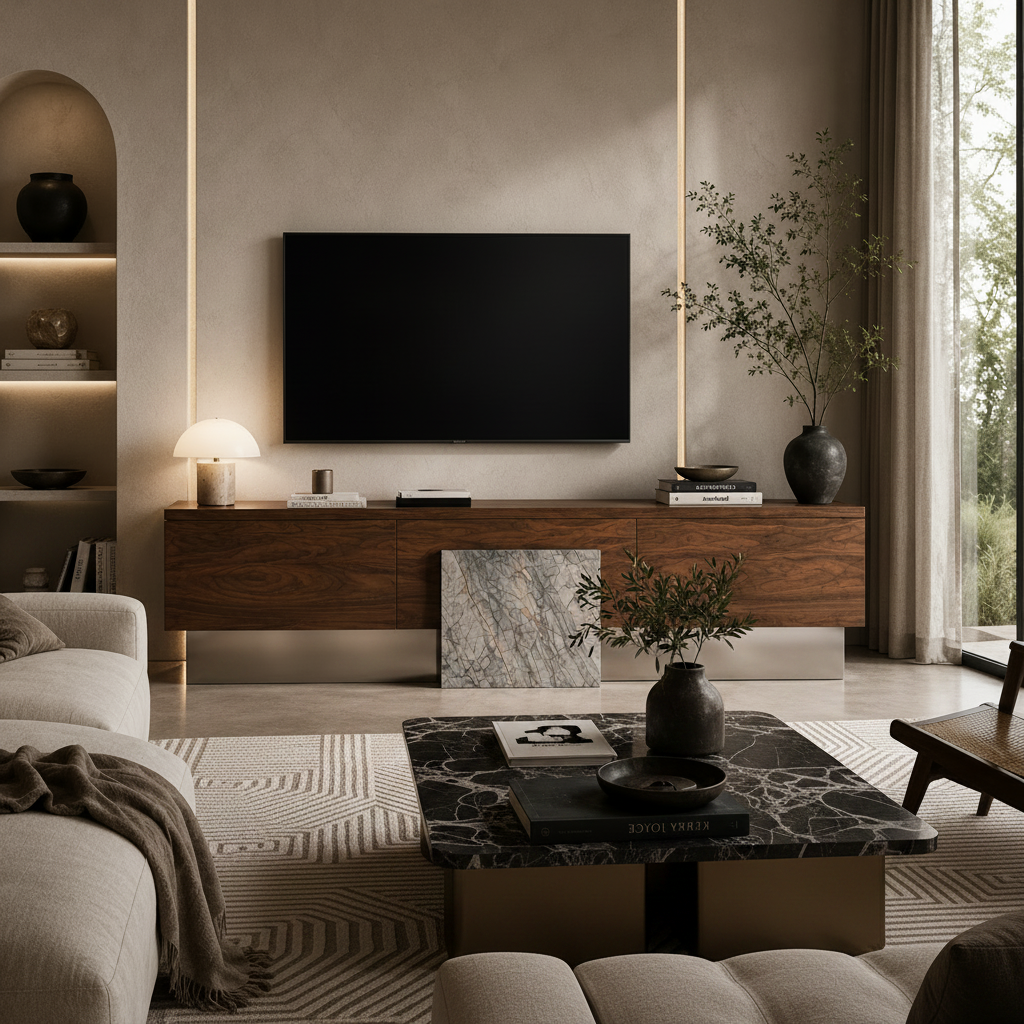 Canning Marble & Wood TV Unit