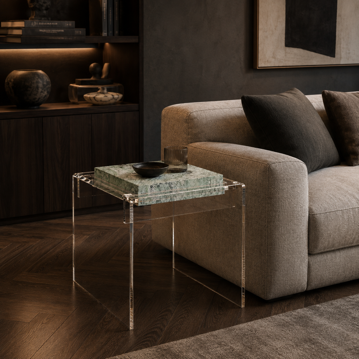 Berkeley Green Marble Side Table