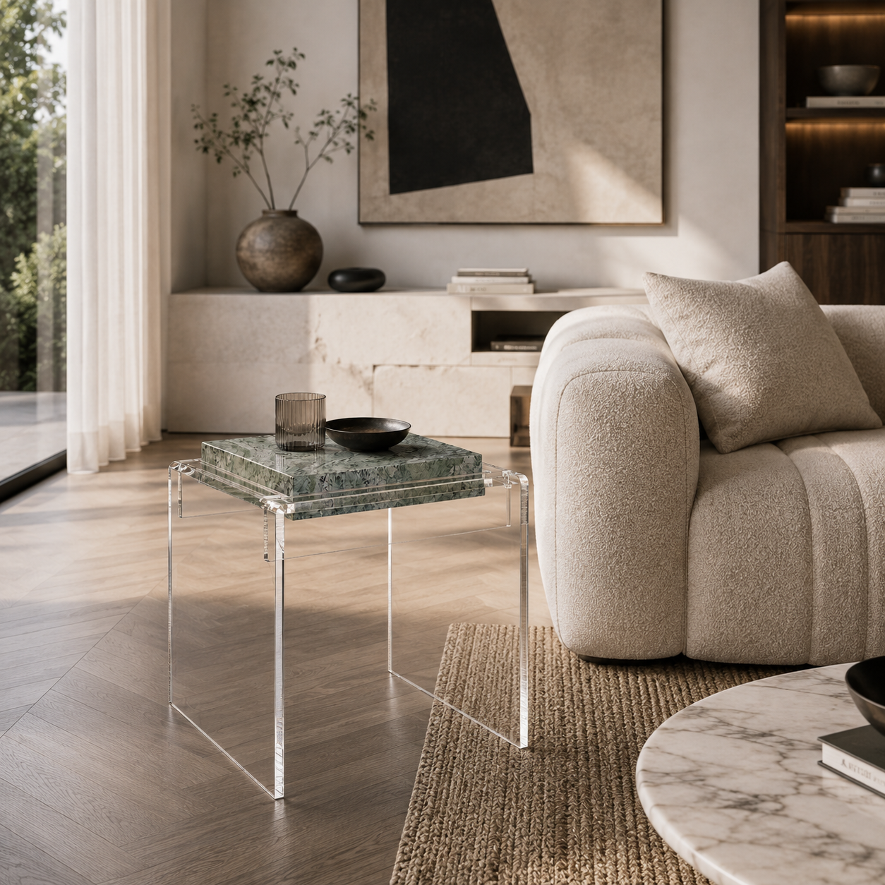 Berkeley Green Marble Side Table