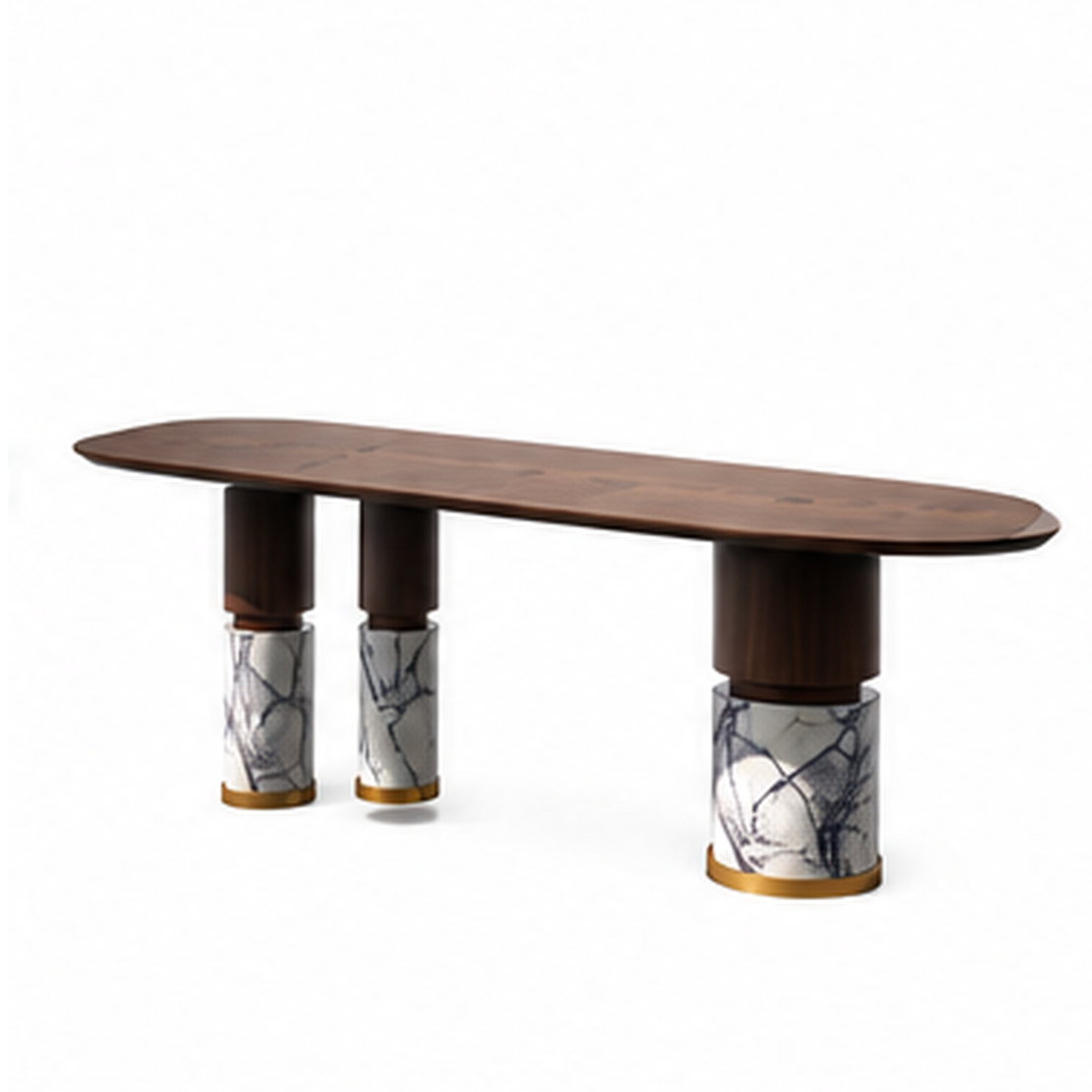 Harcourt Marble & Wood Dining Table