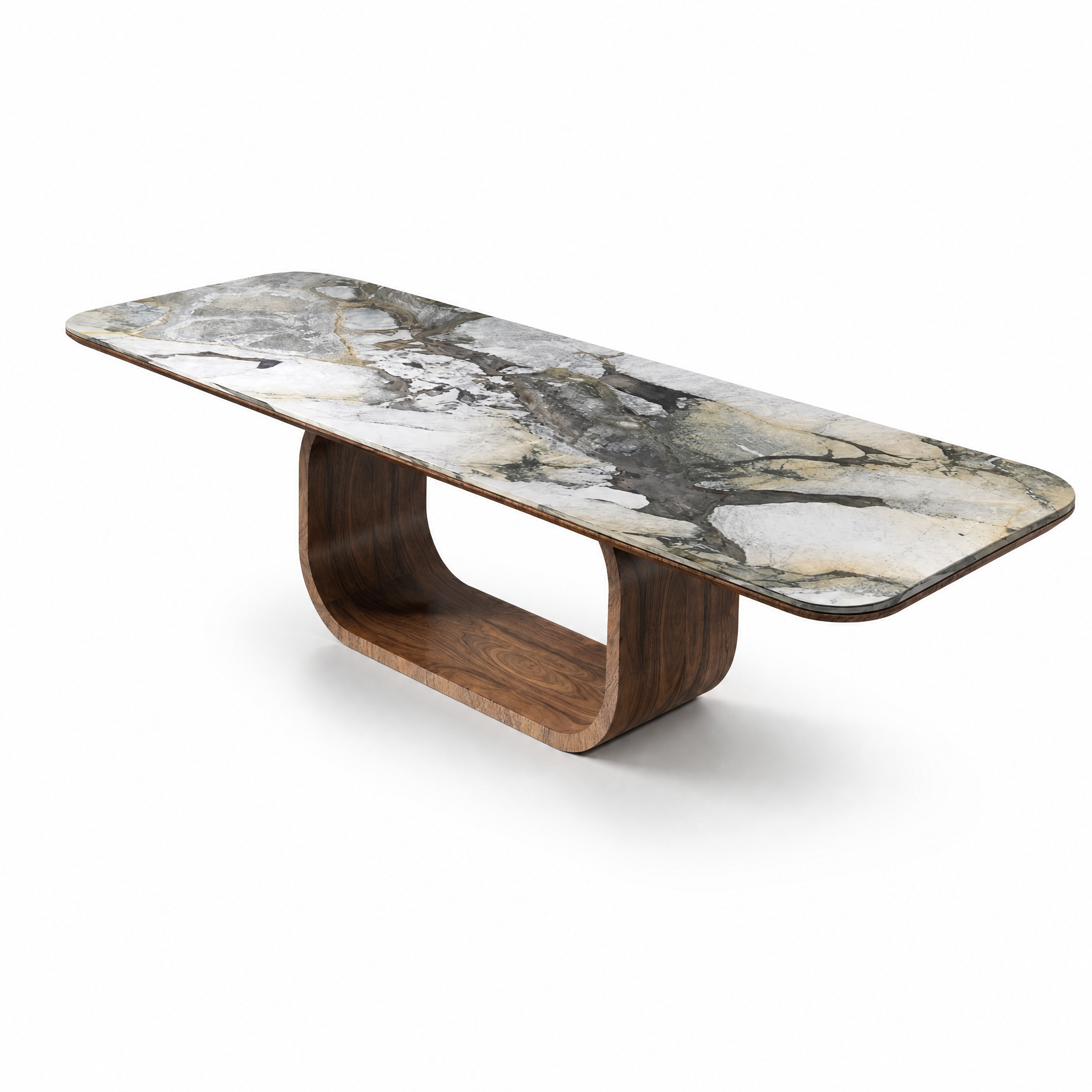 Fairfax Marble & Wood Dining Table