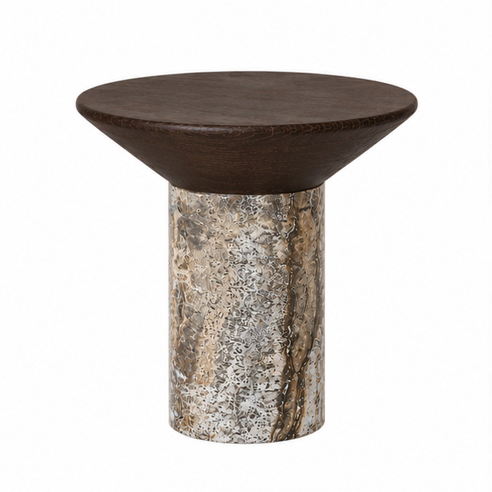 Burlington Marble & Wood Side Table
