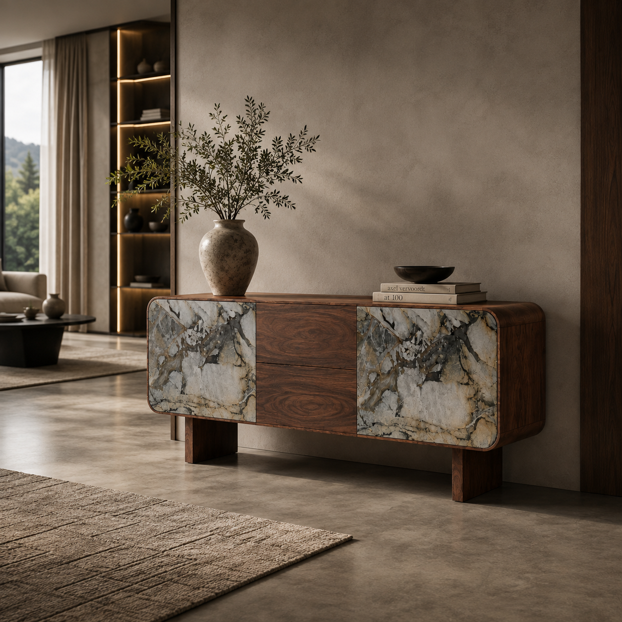 Cadogan Marble & Wood Sideboard