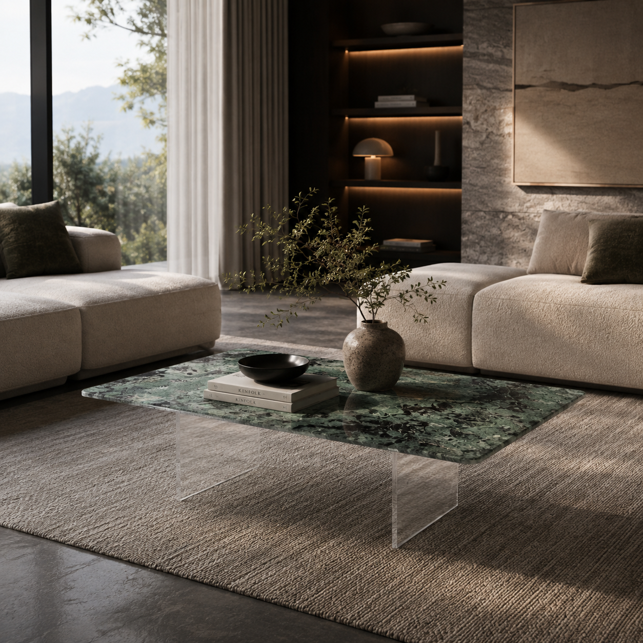 Curzon Green Marble Coffee Table