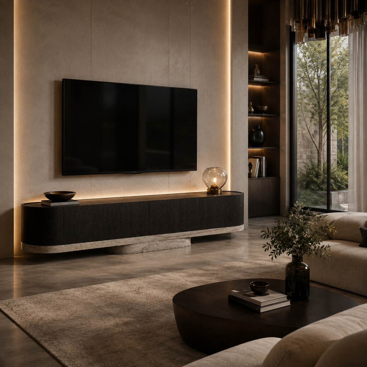 Curzon Marble & Wood TV Unit