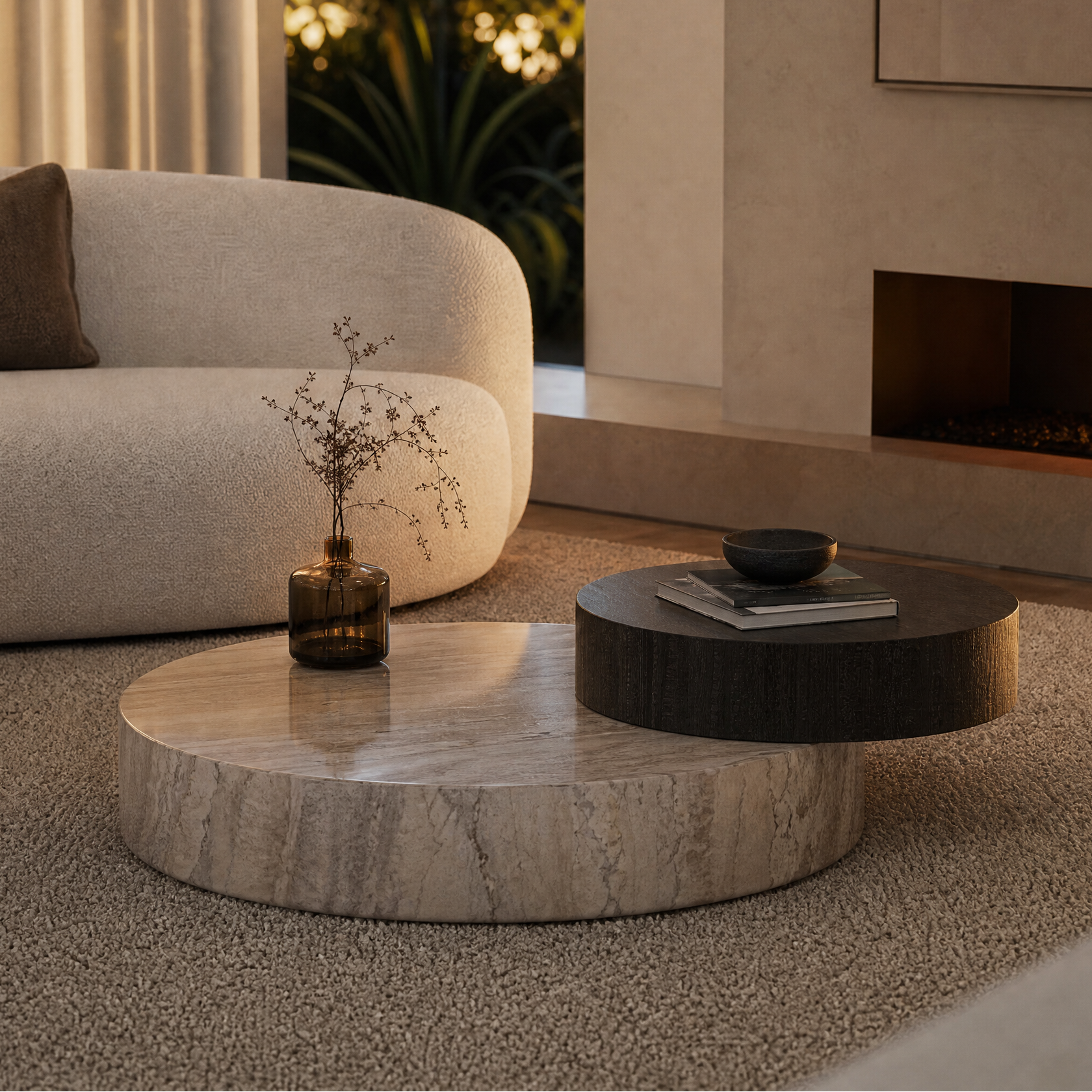 Montagu Marble & Wood Coffee Table