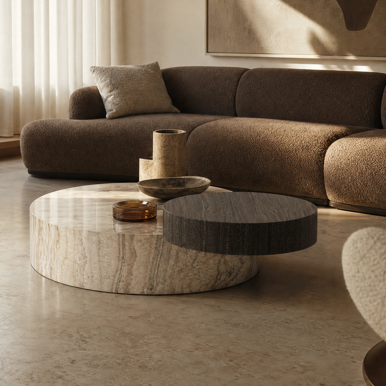 Montagu Marble & Wood Coffee Table