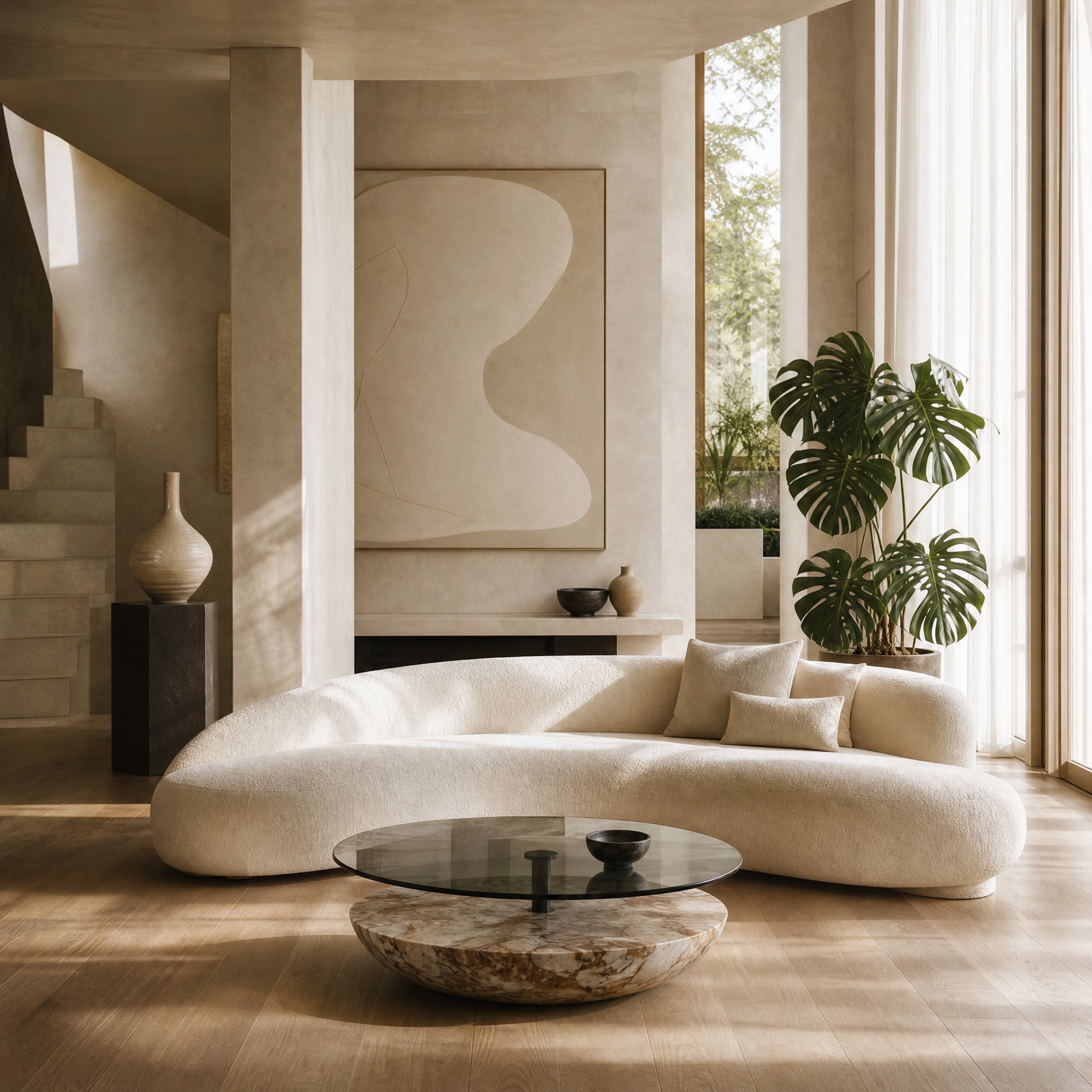 Devereux Sculptural Marble Coffee Table