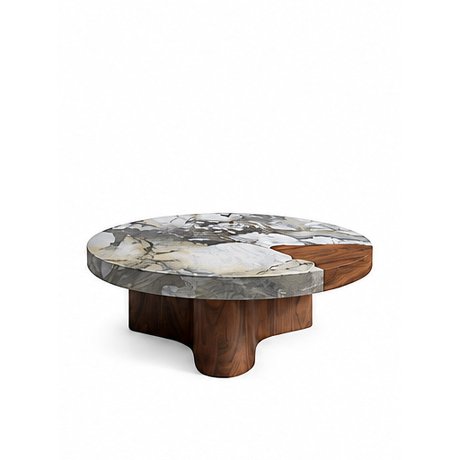 Lowndes Marble & Wood Coffee Table