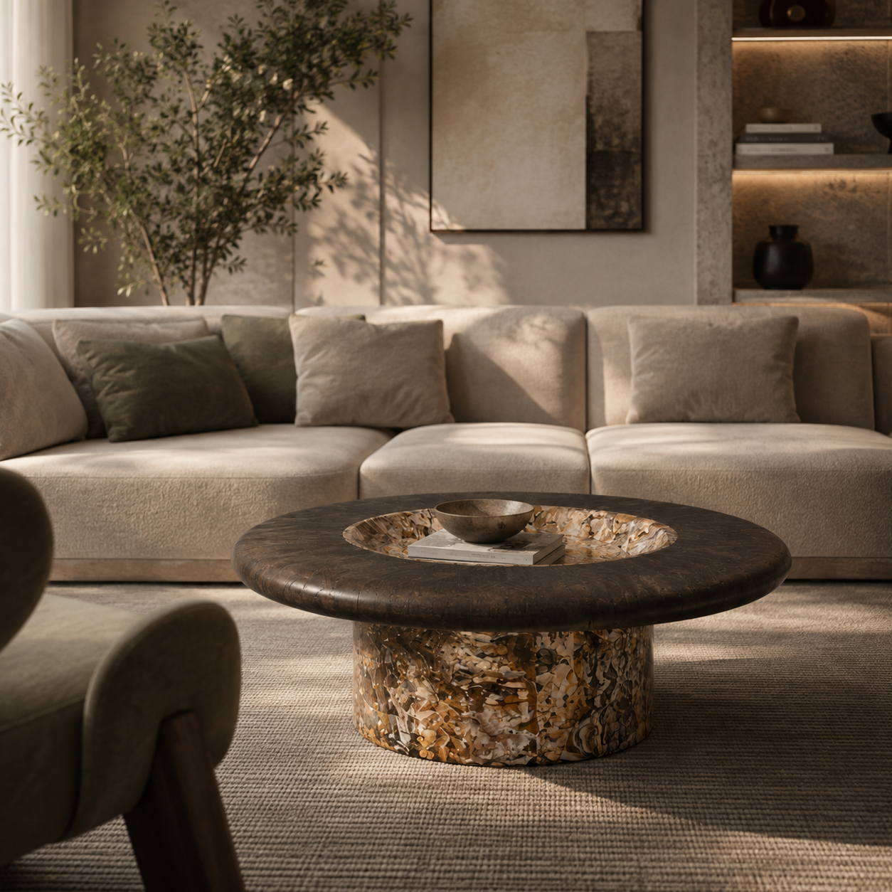 Grosvenor Marble & Wood Coffee Table