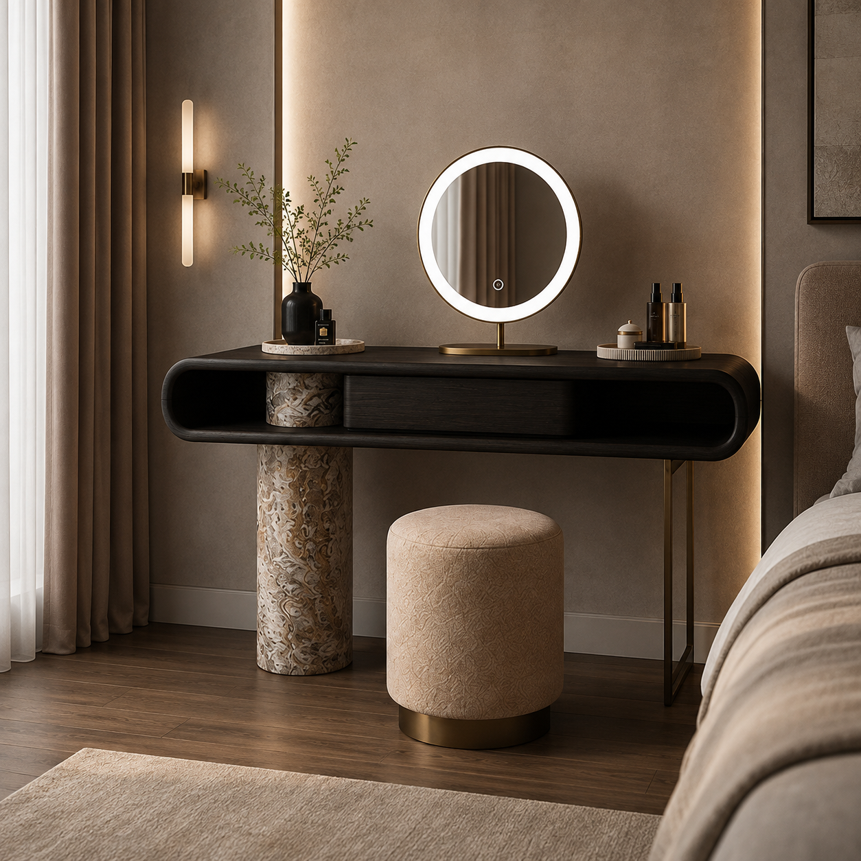 Grosvenor Marble & Wood Dressing Table