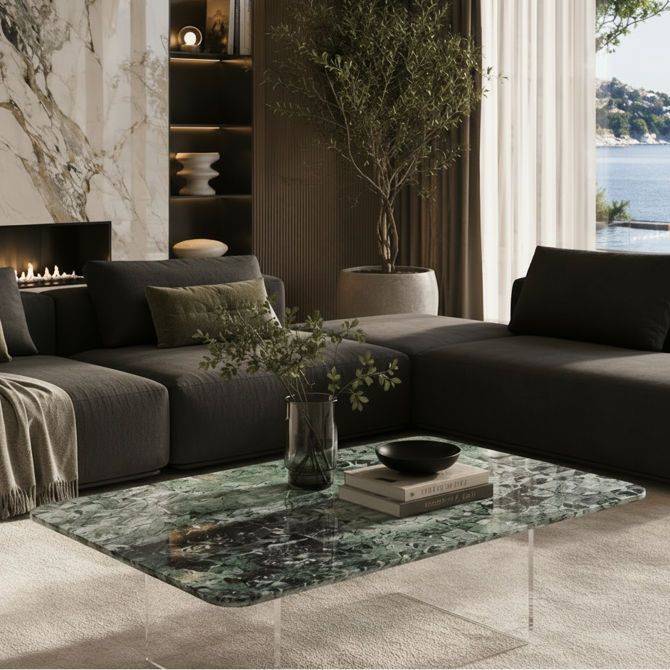 Curzon Green Marble Coffee Table