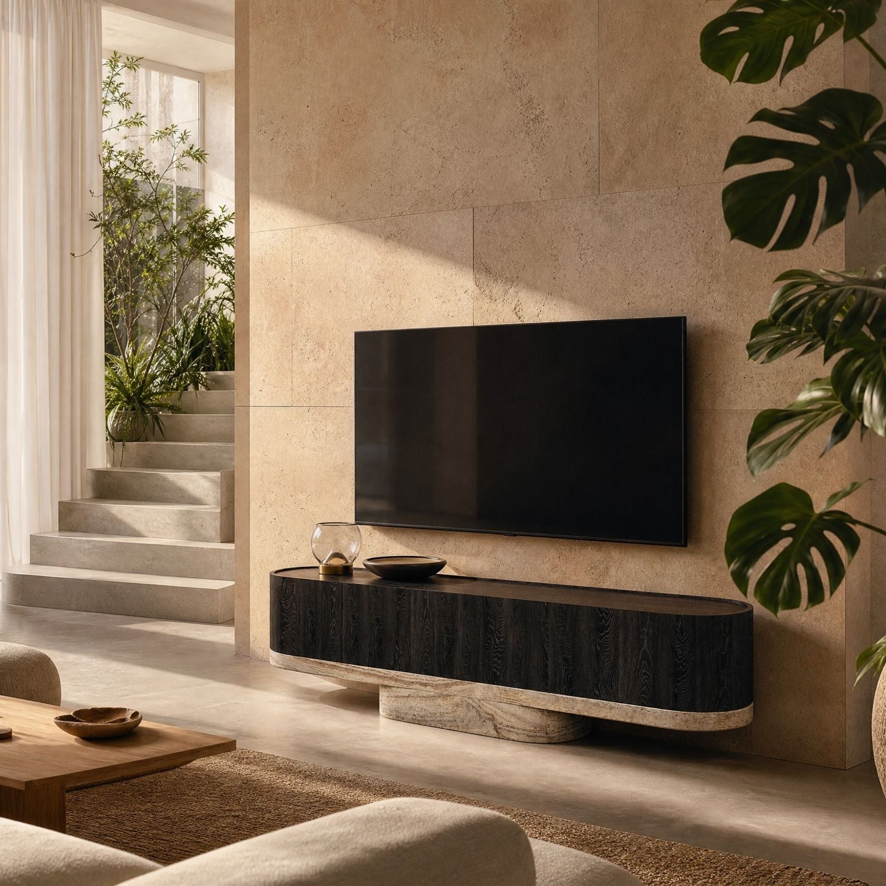 Curzon Marble & Wood TV Unit