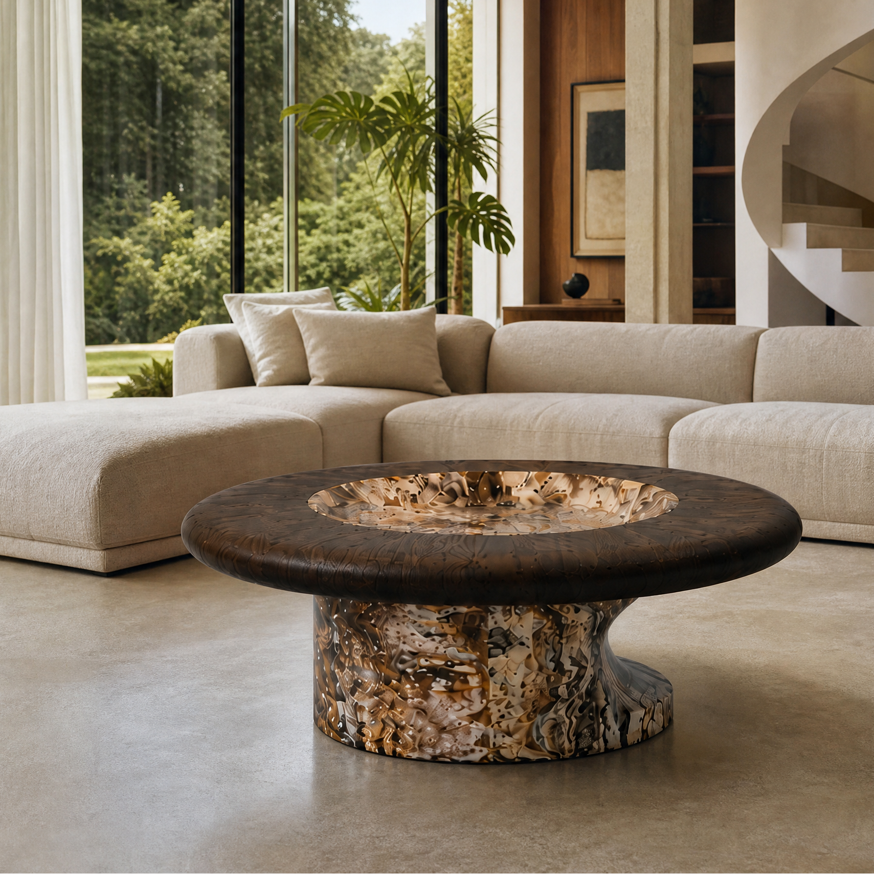 Grosvenor Marble & Wood Coffee Table