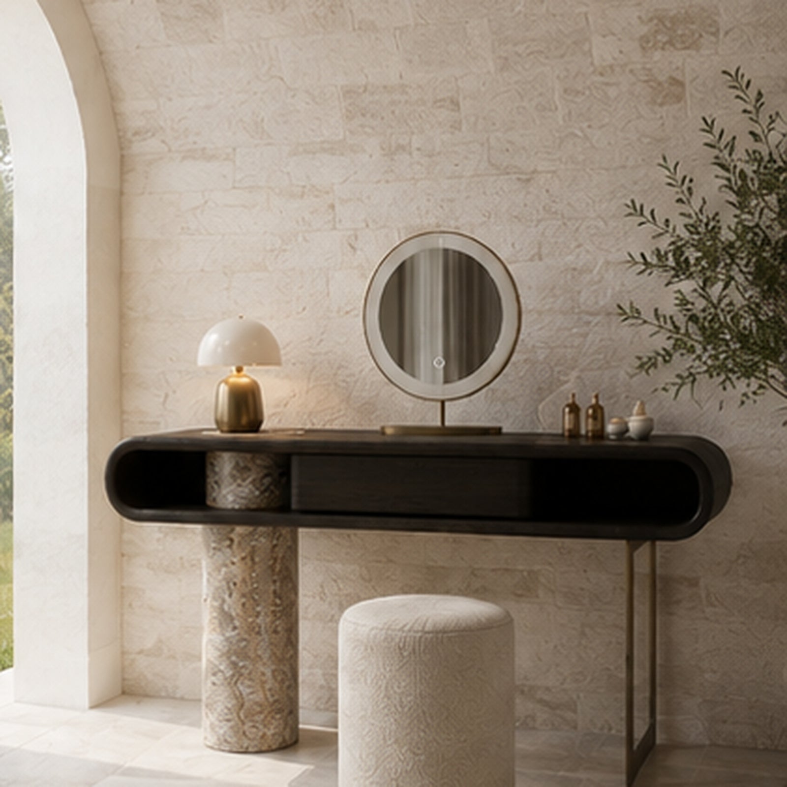 Grosvenor Marble & Wood Dressing Table