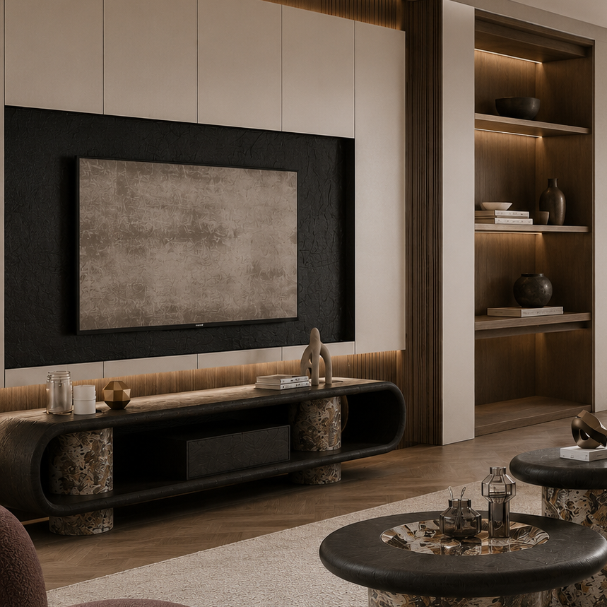Grosvenor Marble & Wood TV Unit