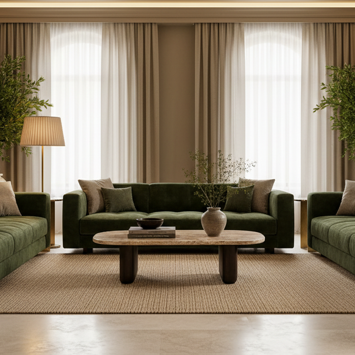 Lennox Marble & Wood Coffee Table