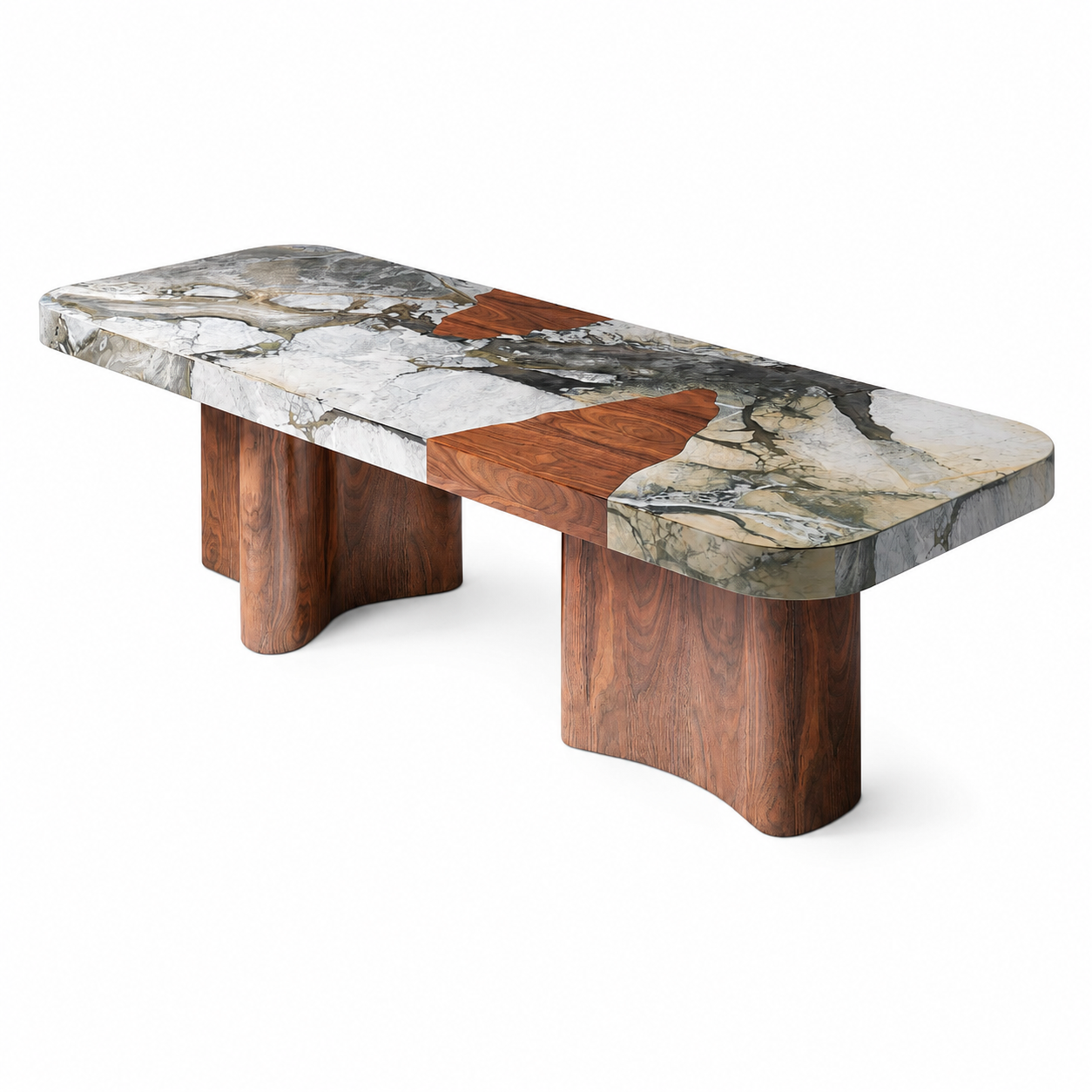 Lowther Marble & Wood Dining Table