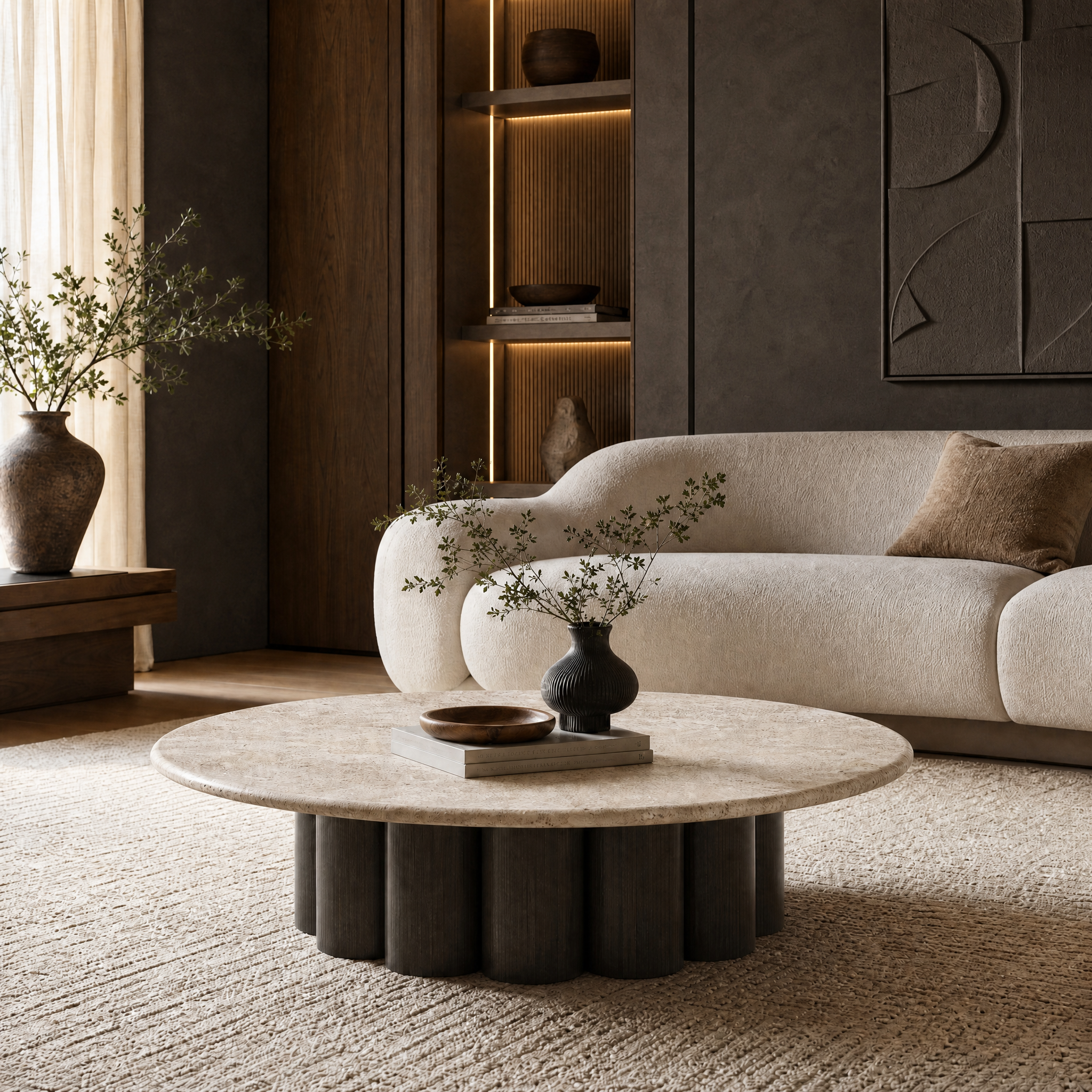 Jermyn Marble & Wood Coffee Table