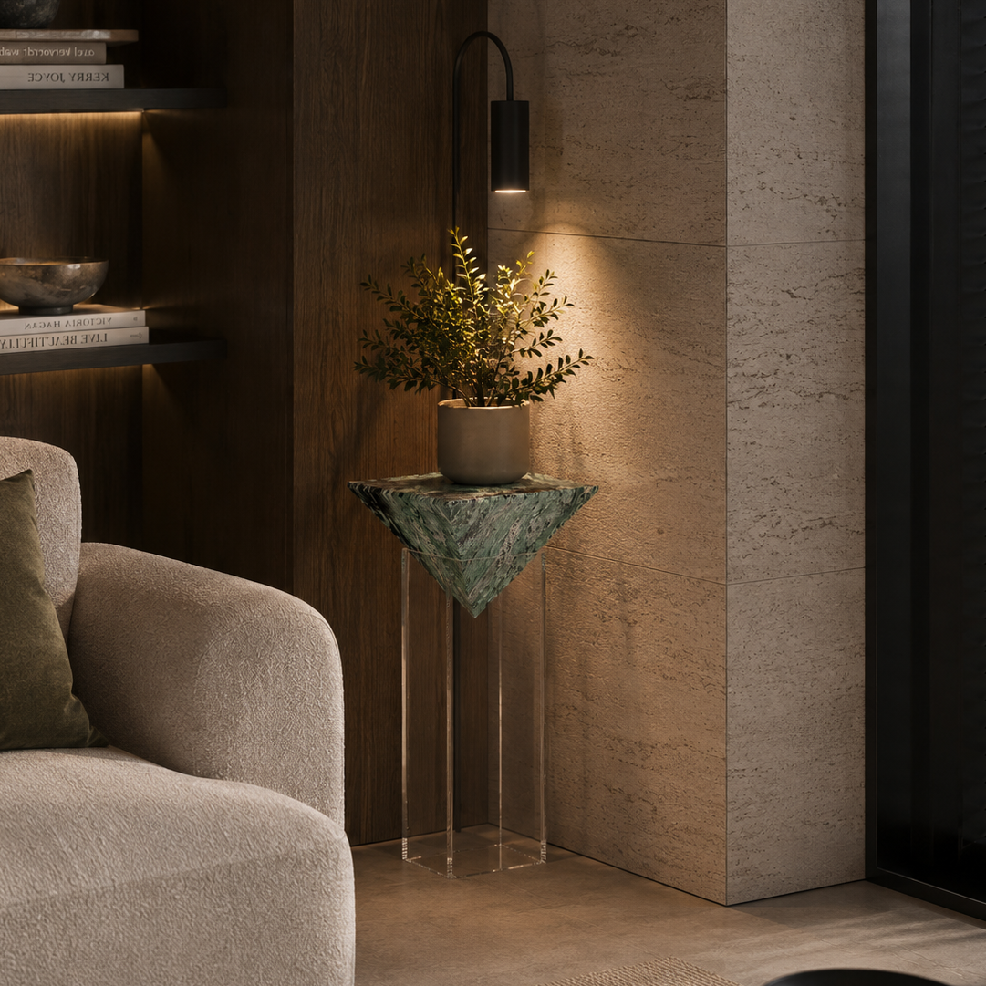 Marston Green Marble Pedestal Table