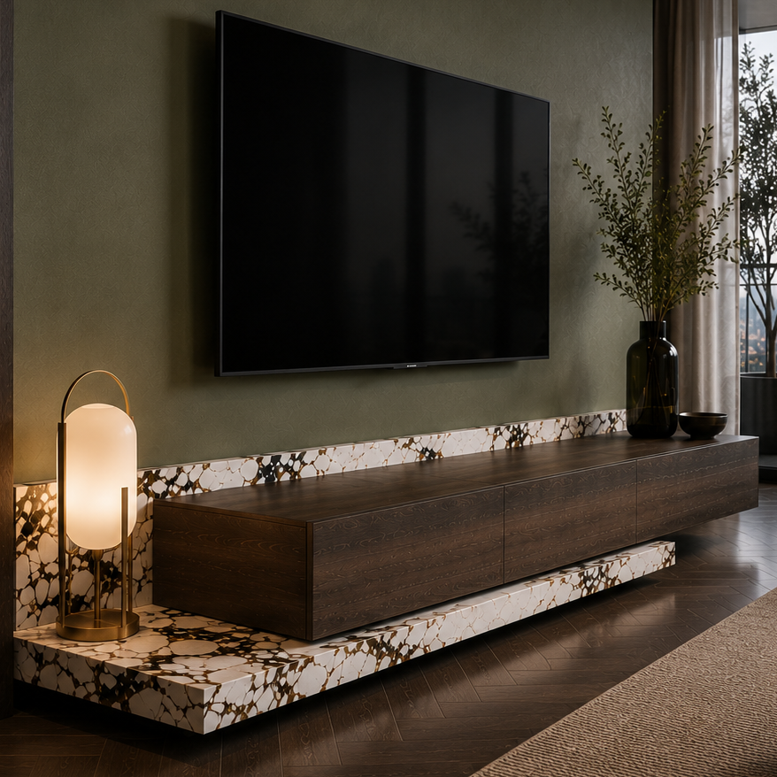 Connaught Marble & Wood TV Unit