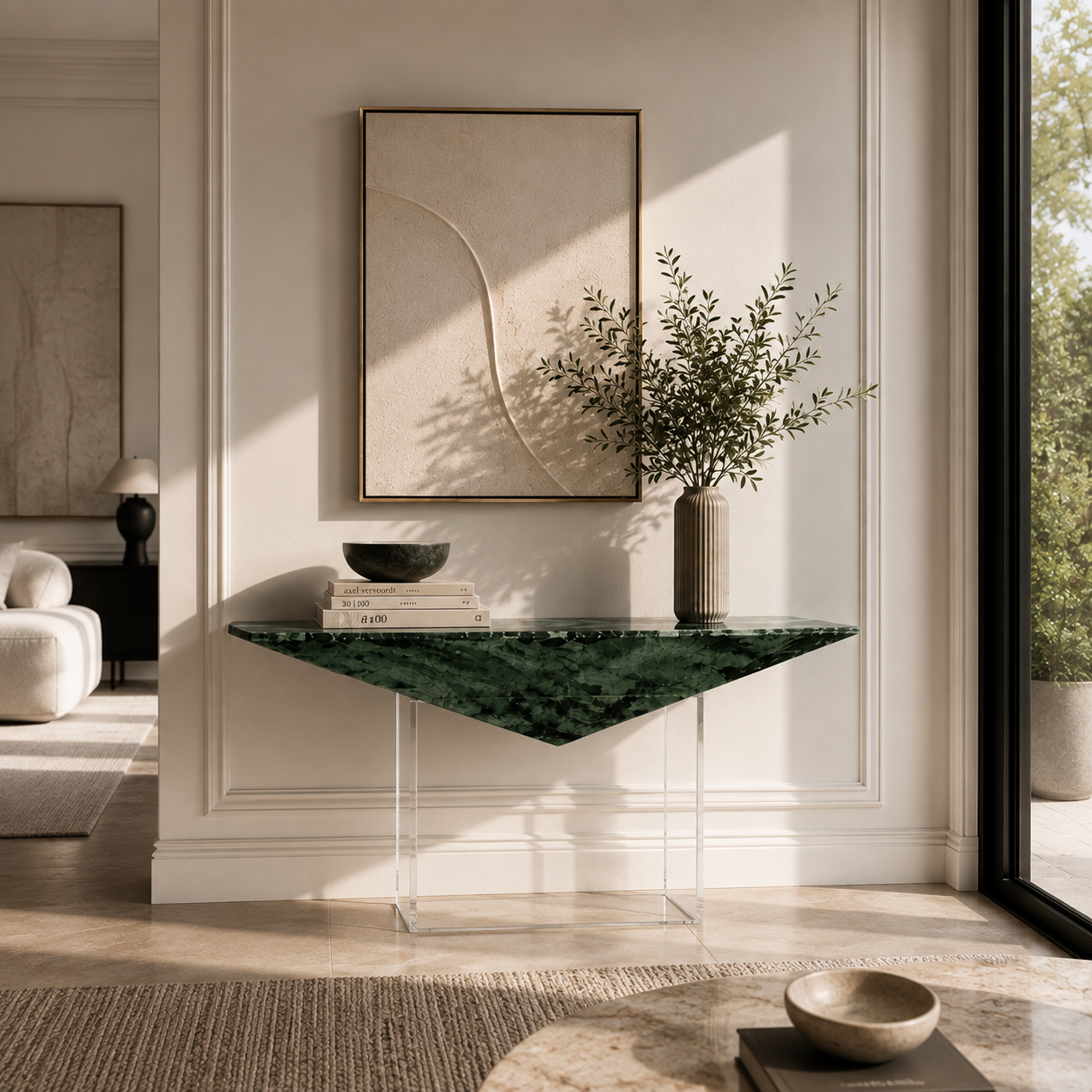 Marston Green Marble Console Table