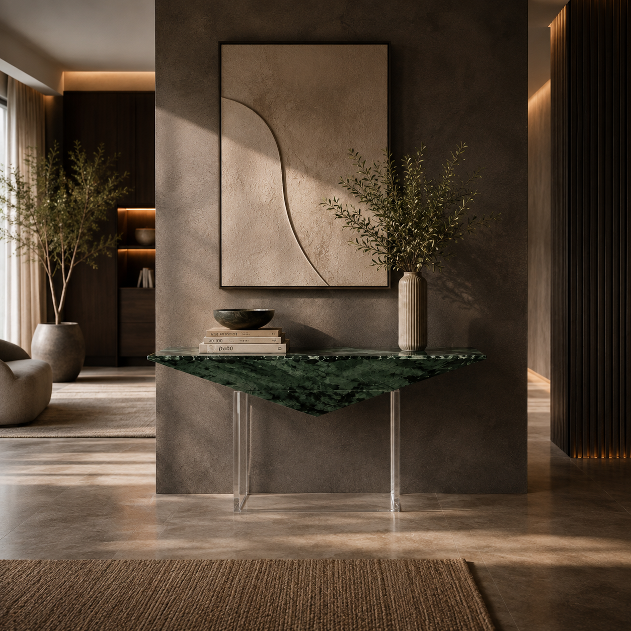 Marston Green Marble Console Table