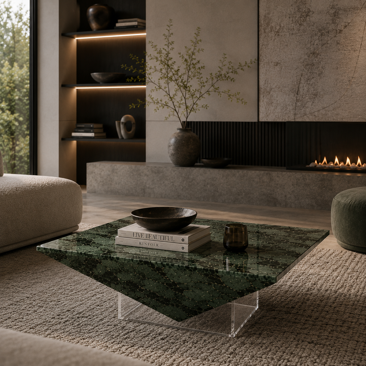 Marston Green Marble Square Coffee Table