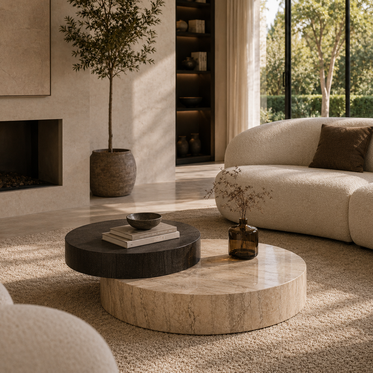 Montagu Marble & Wood Coffee Table