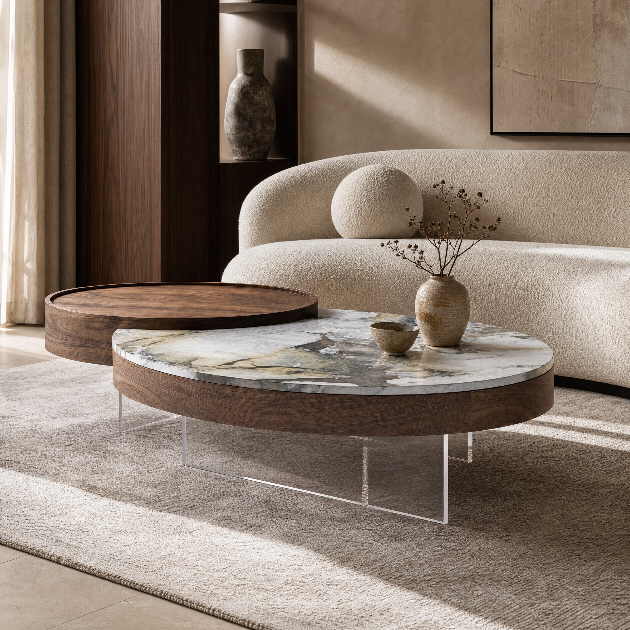 Ormond Marble & Wood Coffee Table