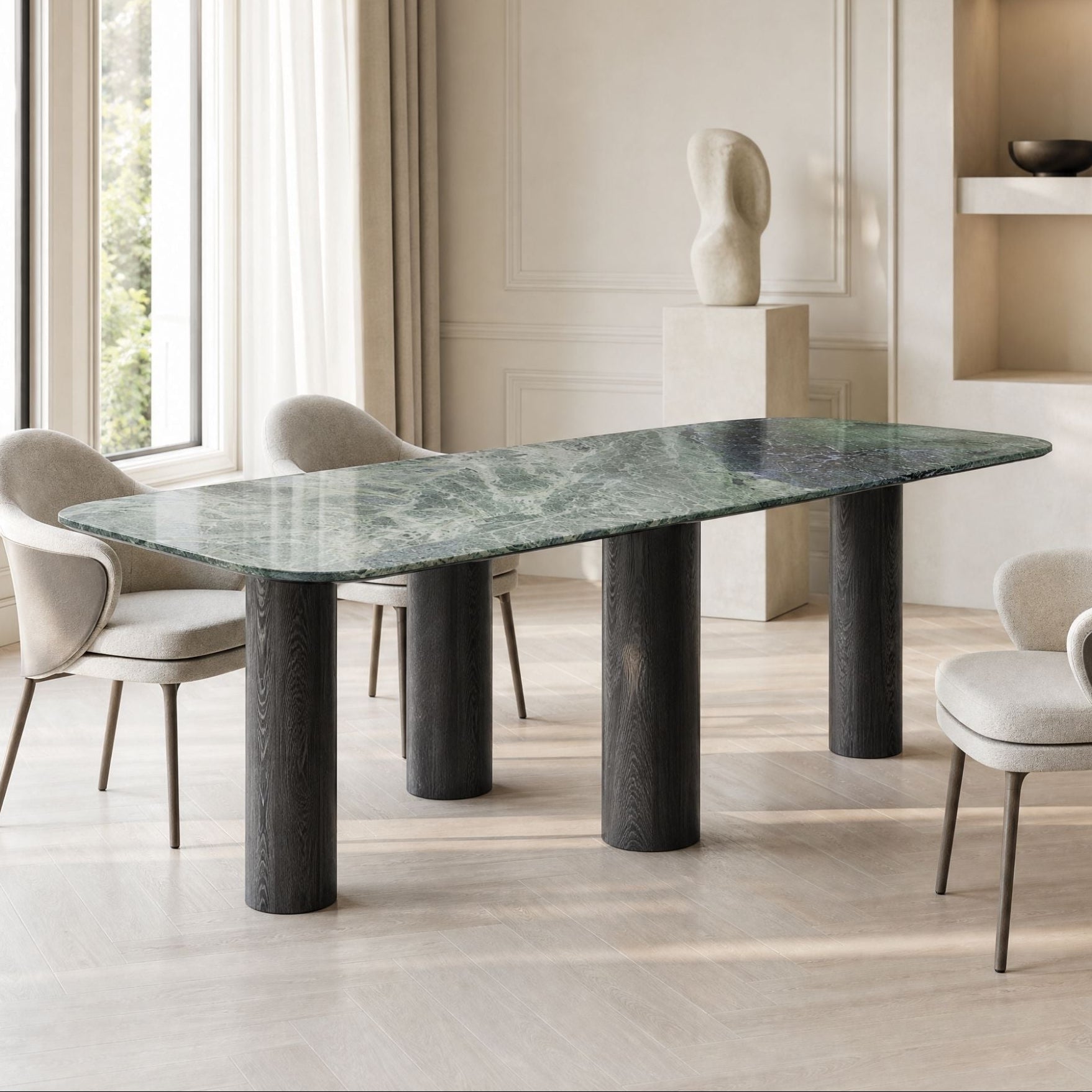 Portman Marble & Wood Dining Table