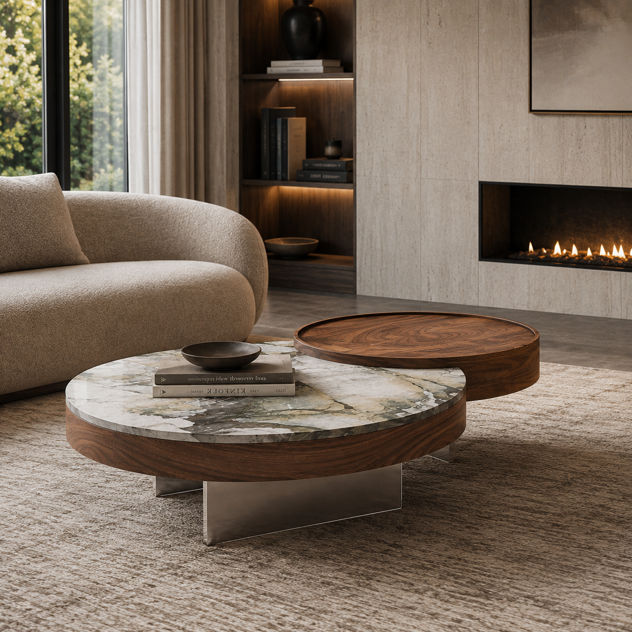 Ormond Marble & Wood Coffee Table