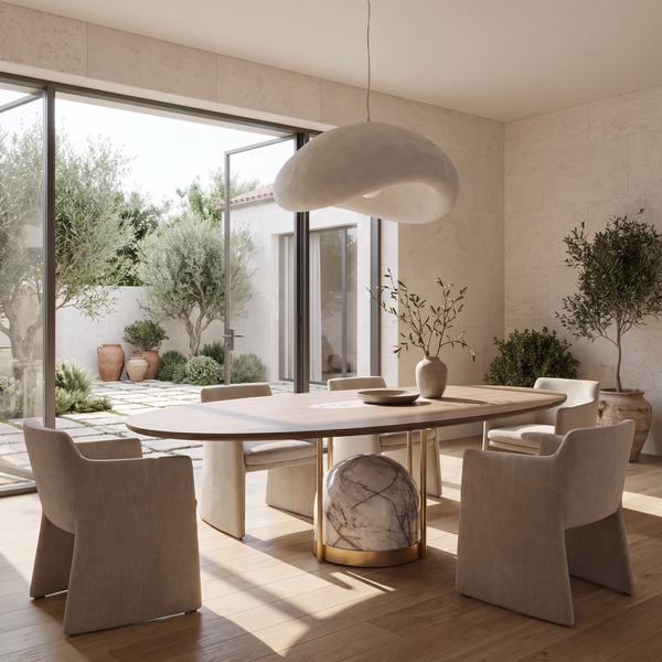 Sloane Marble & Wood Dining Table