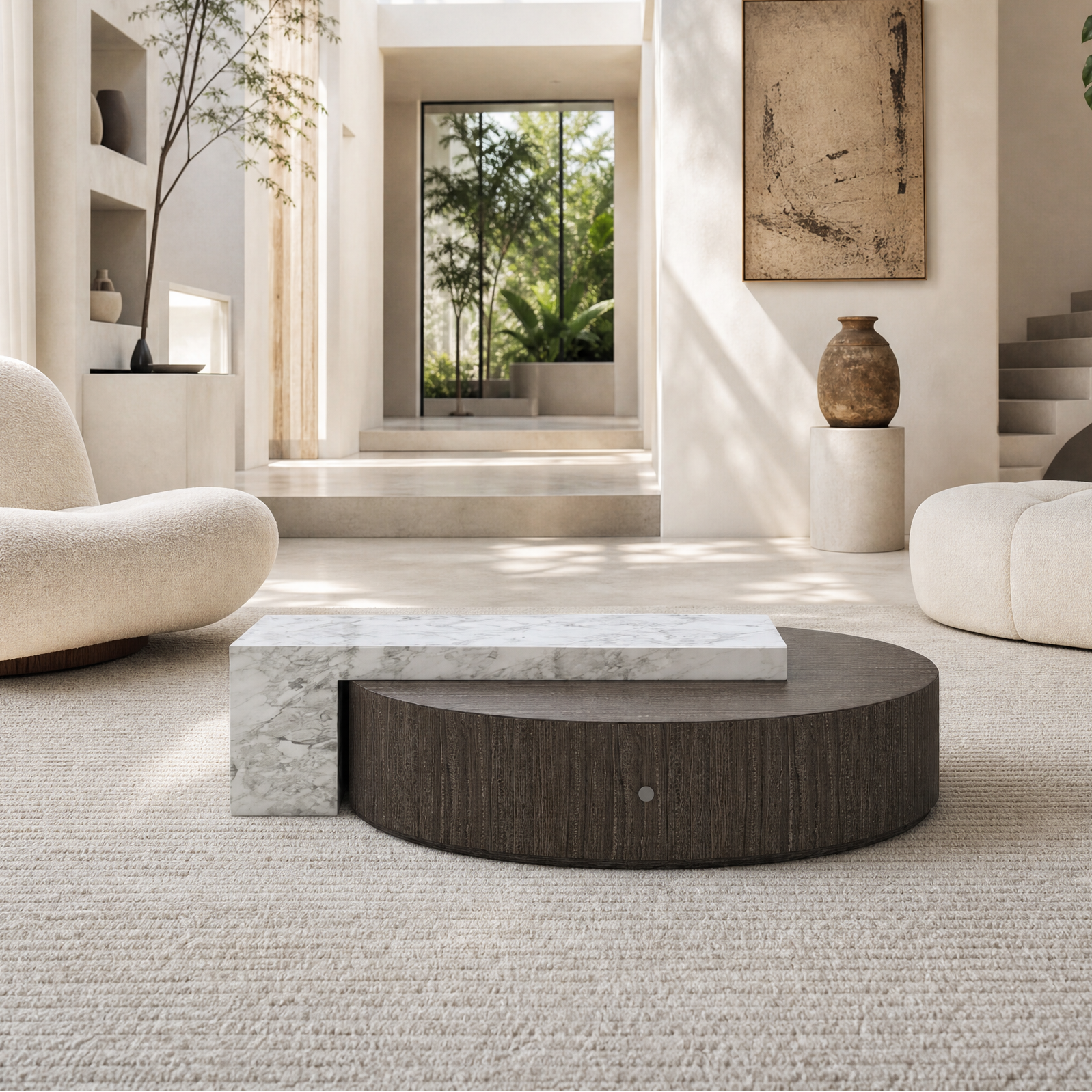 Wren Marble & Wood Coffee Table