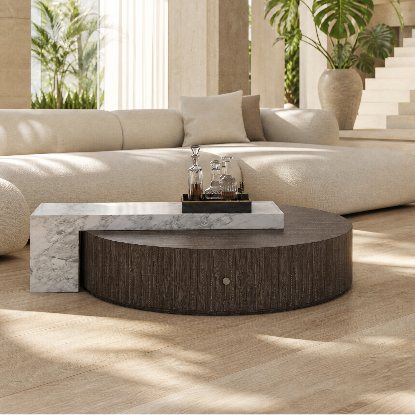 Wren Marble & Wood Coffee Table