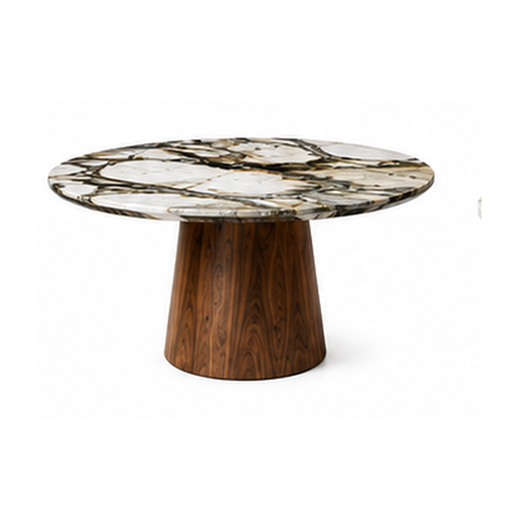Wimpole Marble & Wood Round Dining Table