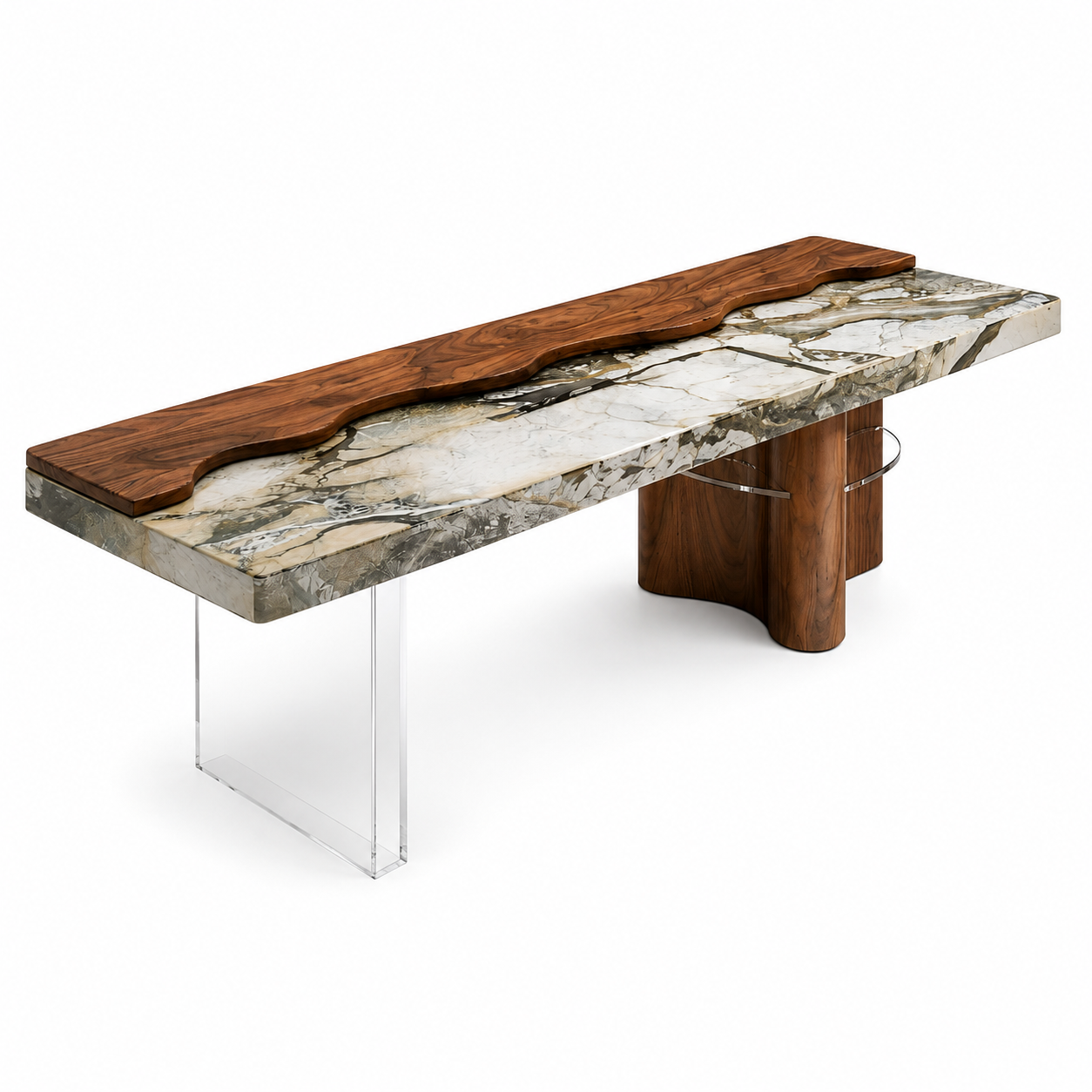 Devonshire Marble & Wood Dining Table